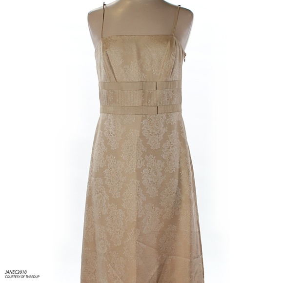 NWOT Ann Taylor Tan Printed Square Casual Dress 6 - Picture 1 of 2